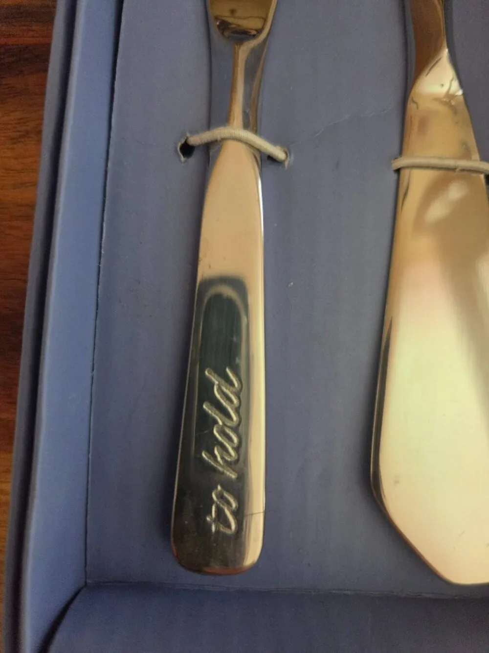 SET OF TO HAVE& TO HOLD STAINLESS STEEL BUTTER SPREADERS  MIRRORED FINISH